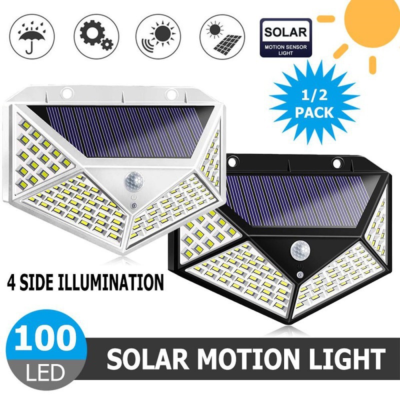 Cross-Border Outdoor Solar Wall Lighting Courtyard Wall Light 100Led Waterproof Human Sensing Outdoor Corridor Light details Picture