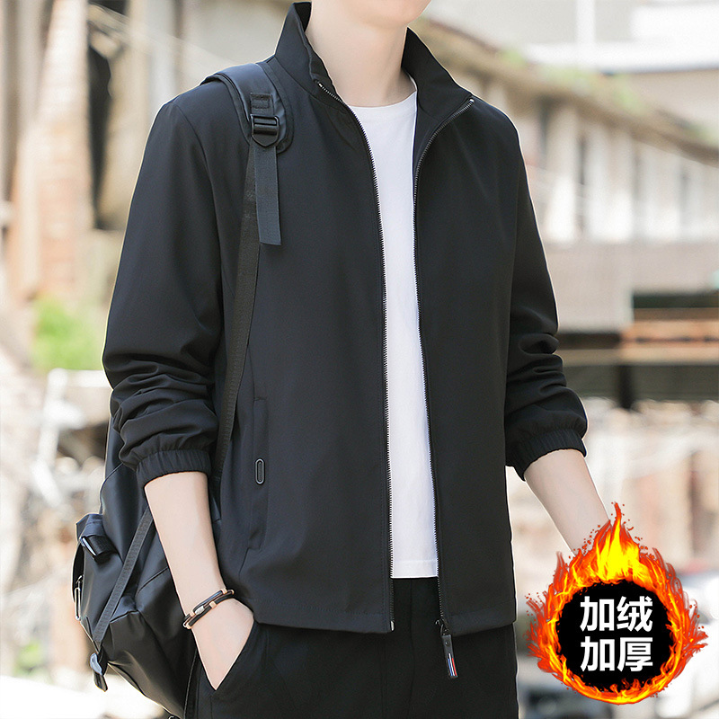The 2023 new stylish and versatile jacket for casual and trendy men in spring and autumn is loose and suitable for wearing Specification image