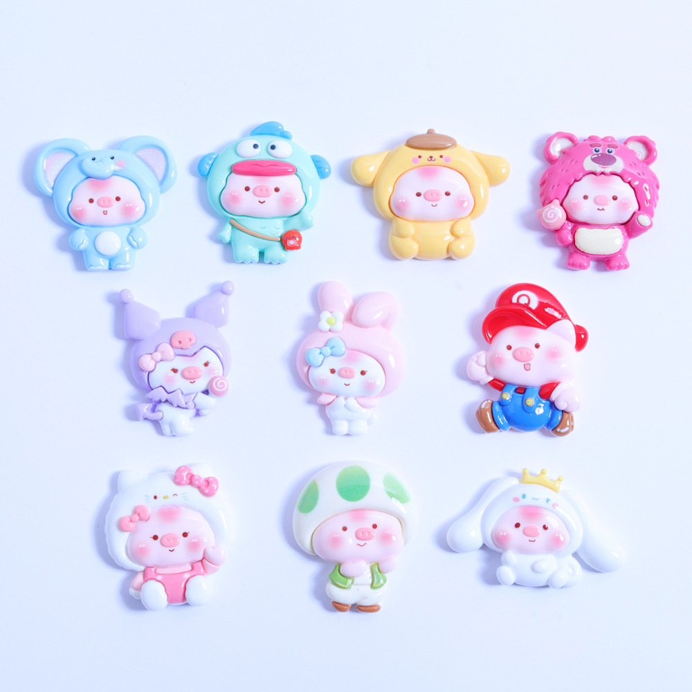 Daka Piggy Costume diy Cream Glue homemade fridge magnets, water cup stickers, decorative materials, resin accessories Item Picture