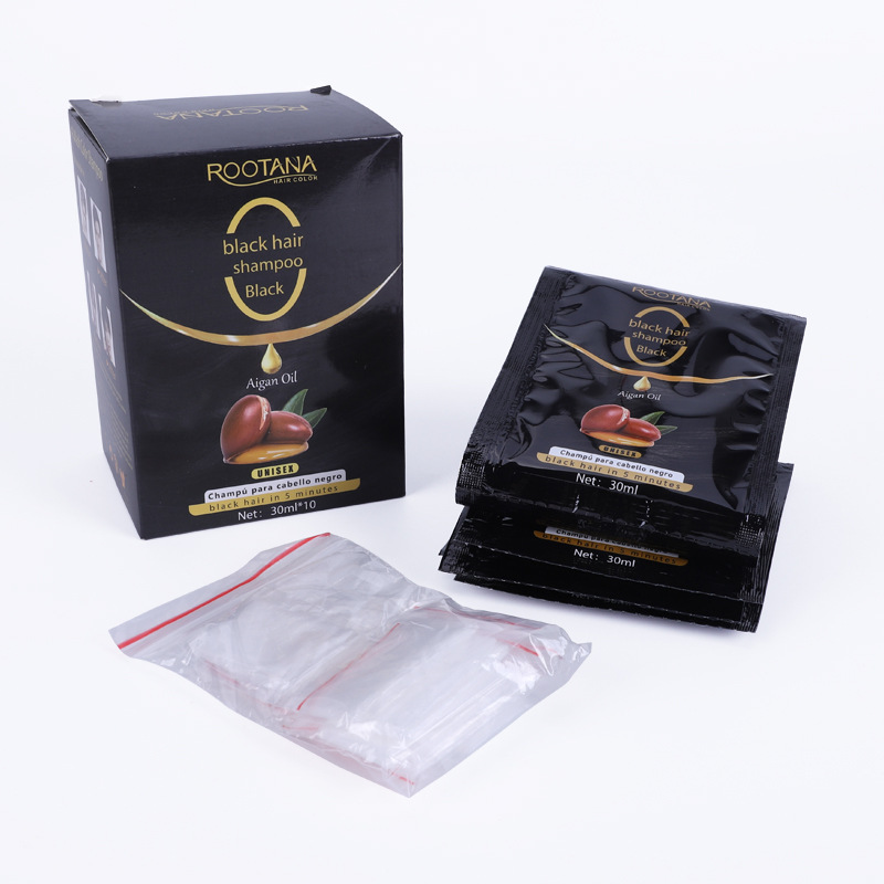 Rootana Black Hair Shampoo Cross-Border Hair Dye Foreign Trade Hair Dye Export Hair Dye Wash Black Shampoo Specification drawing