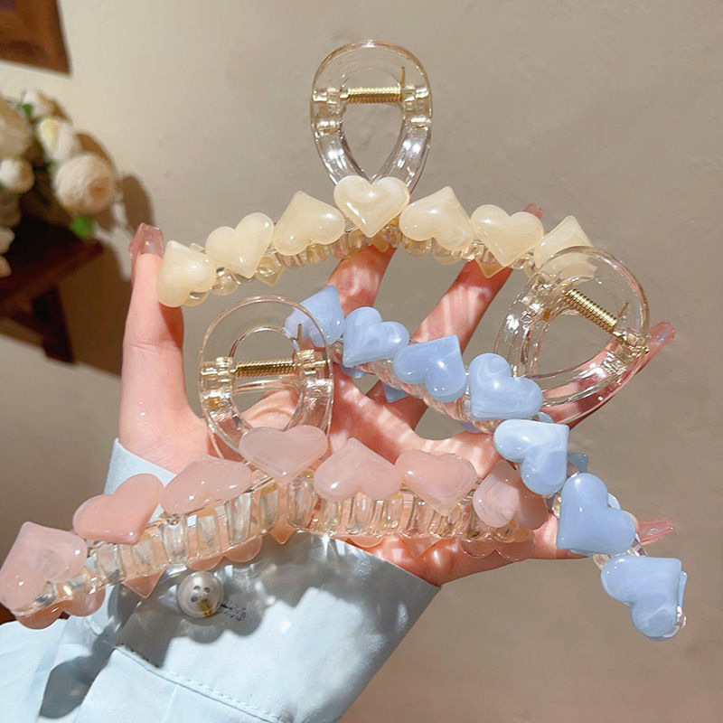 Nuevo fresco dulce jalea amor agarrar clip grande nicho premium sentido horquilla mujer espalda de la cabeza clip verano tocados Specification image