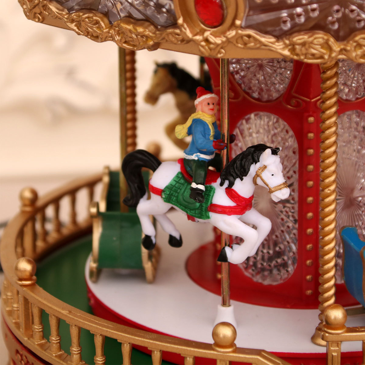 新款圣发光带音乐诞节音乐盒八音盒旋转木马圣诞节礼物礼品装饰品详情12