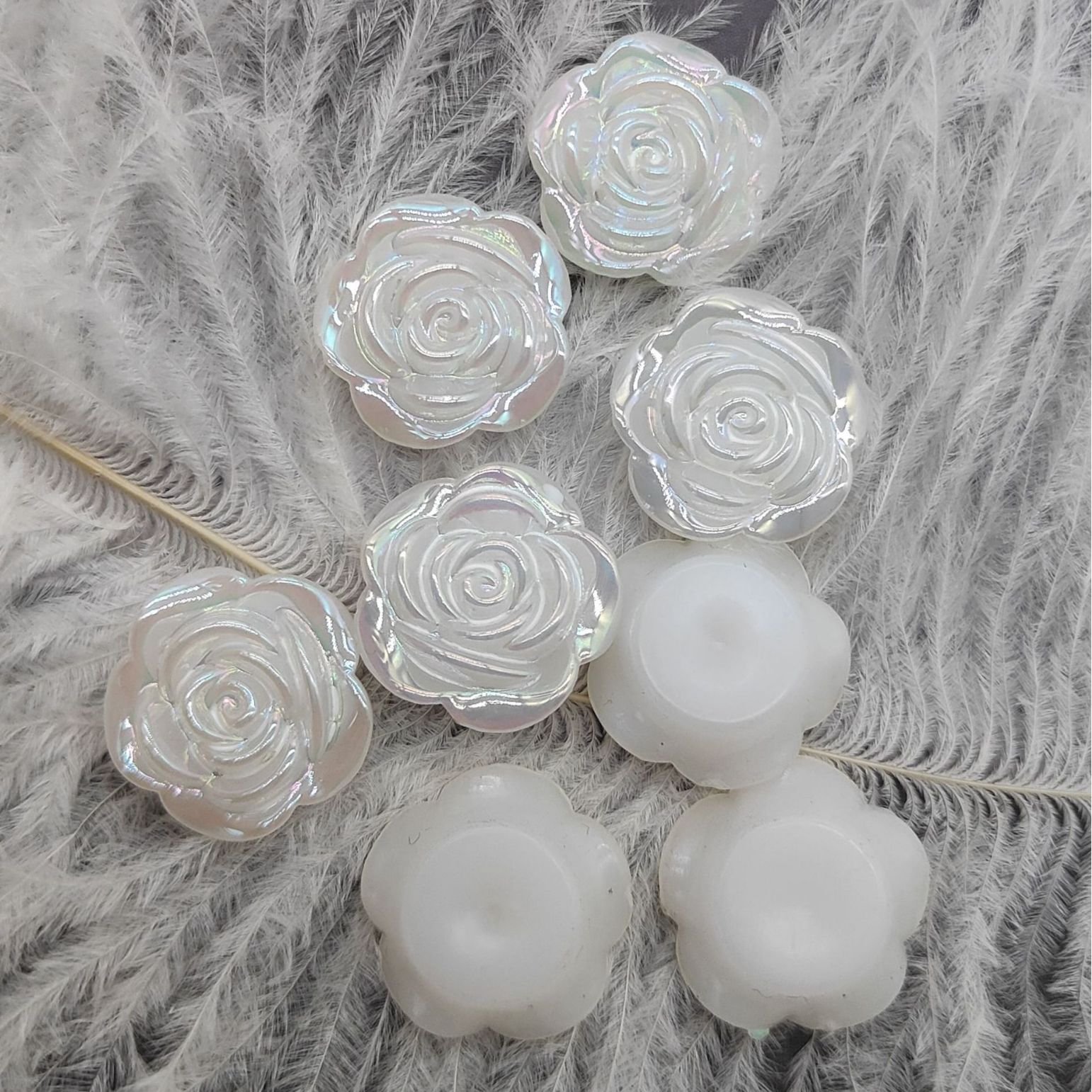 Siyang's best-selling bright color, hole-free rose DIY handcrafted accessories, imitation shell ABS color-coated flower decoration materials Application Scenario
