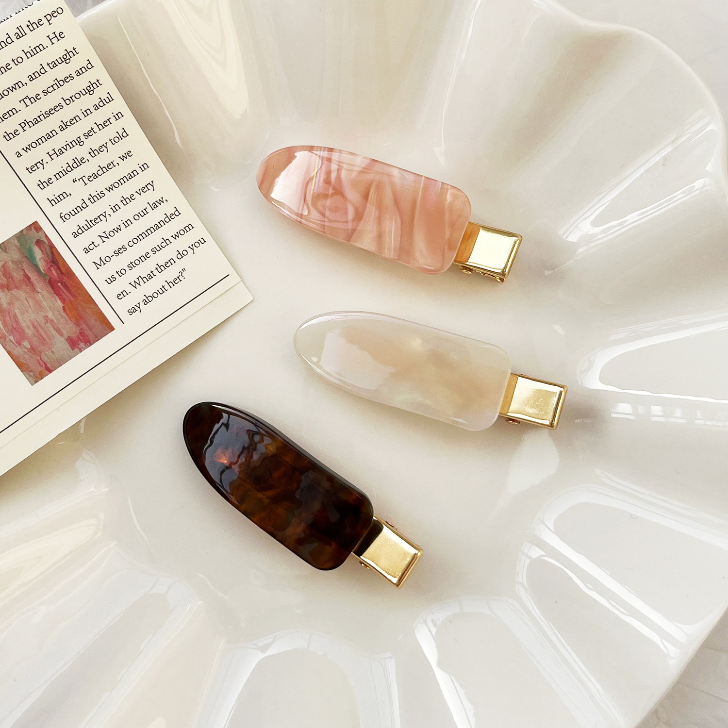 韩版百搭发夹醋酸刘海侧边夹高级感碎发夹高级感鸭嘴夹无痕夹发饰