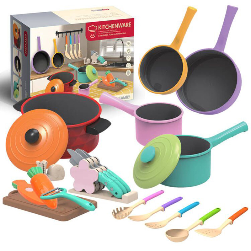 可爱过家家玩具厨房仿真男孩女孩切切乐锅具彩盒包装