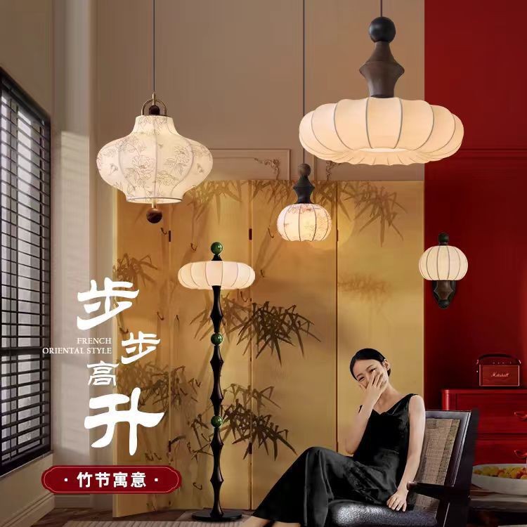 Zhaoying Bamboo Joint retro vintage bedroom chandelier, log style dining room lamp, high-end room solid wood wabi-sabi style lamp Application Scenario