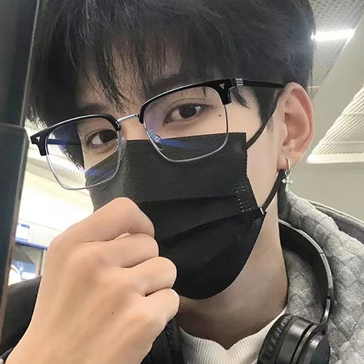 斯文理工男半框眼镜男款潮近视可配黑色眼睛镜框无度数防蓝光平光