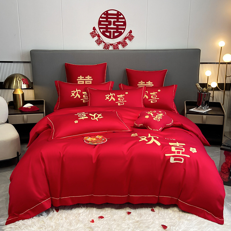 婚庆床品套件实物图