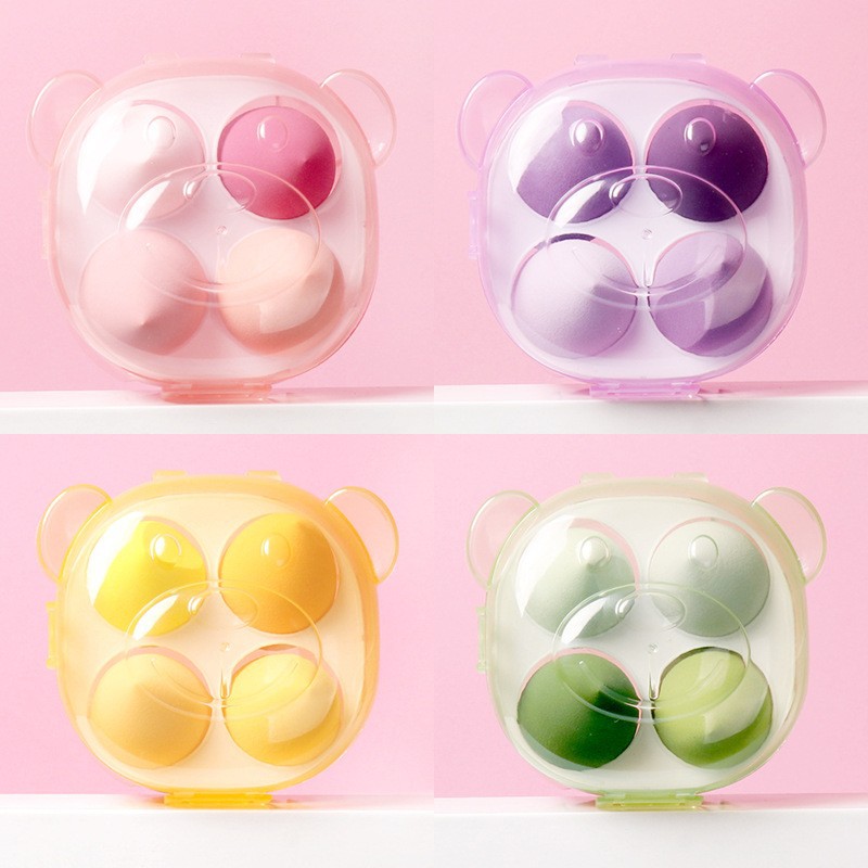 Explosive Bear Box Beauty Makeup Egg Super Soft Set Powder Puff Dry And Wet Makeup Egg Wholesale Factory Direct Supply details Picture