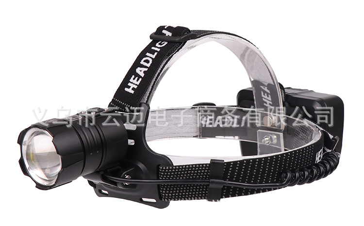 The new cross-border XHP70 telescopic zoom headlamp, USB charging, battery level display, large lens XHP70 strong headlamp pic 14