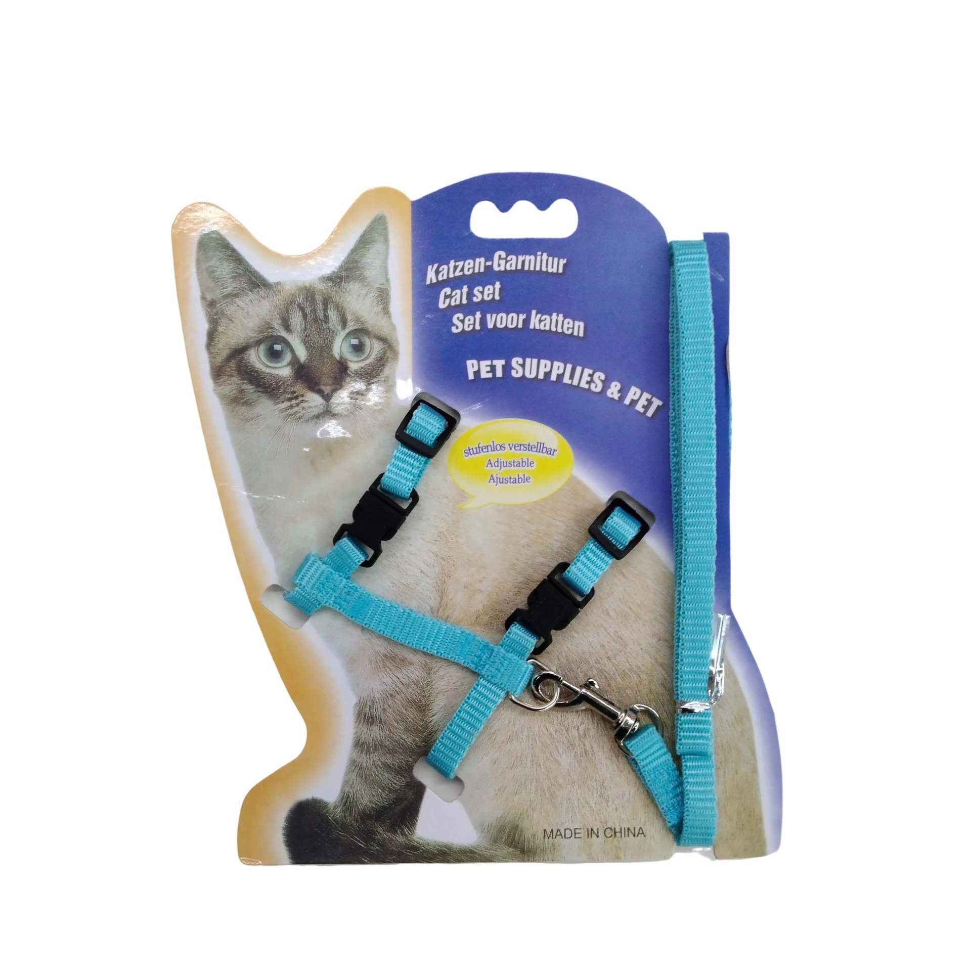 Pet leash Durable adjustable leash for walking cats to prevent breaking out of the I-shaped chest back pet traction full figure