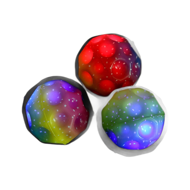 Luminous wrist ball with rope, Moon stone bouncy ball, upgraded version, jumping ball, children's rebound ball, throwing toy Item Picture
