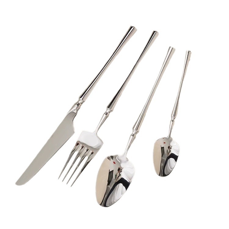 Steak Knife And Fork Set Small Waist French Knife And Fork Spoon 304 Stainless Steel Spoon Western Tableware Dessert Spoon Fork Item Picture