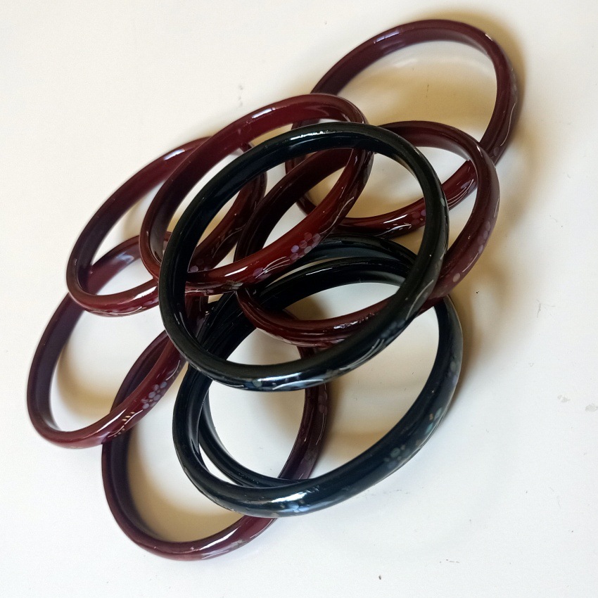 Hongyi Lacquer Bracelet, Mother-Of-Pearl Inlaid Black Lacquerware Bracelet, Inherits The Lacquer Art Of Handcrafted Ethnic Style Mother-Of-Pearl Inlaid Jewelry By Ladies Specification drawing