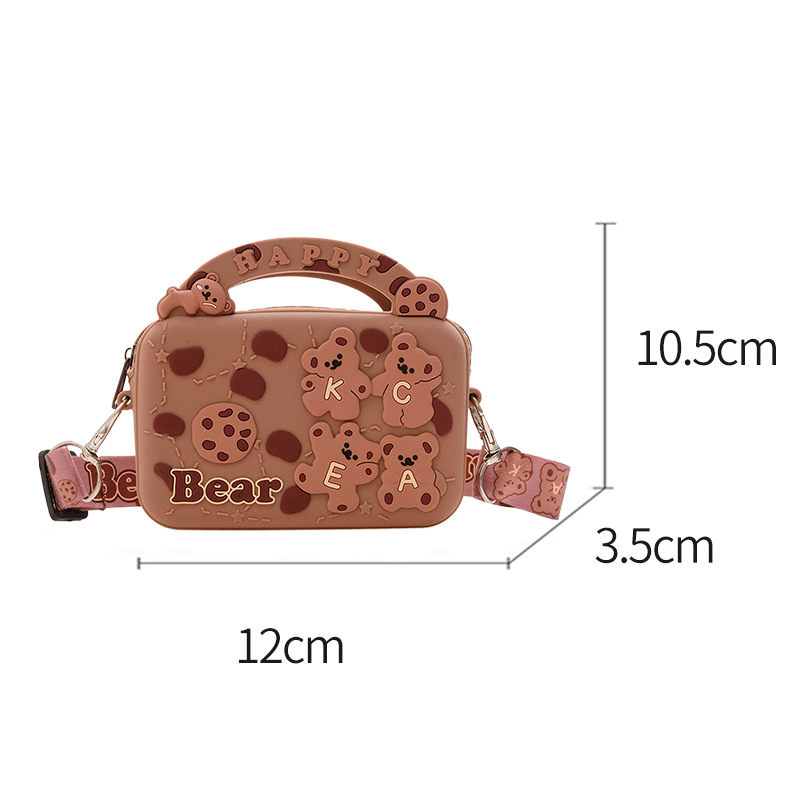 New children's silicone bag crossbody bag, small crossbody bag for boys and girls, cute and fashionable coin purse, trendy children's single-shoulder bag, cartoon silicone bag details Picture