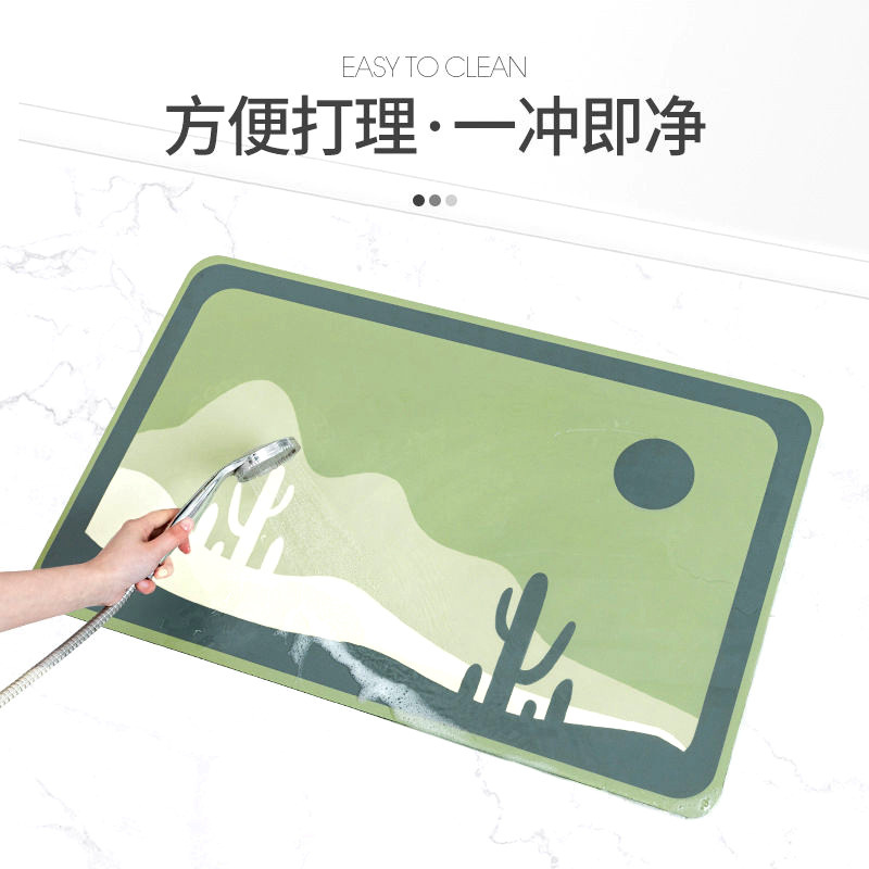 Bathroom Door Absorbent Mat Diatom Foot Mat Easy To Dry Non-Slip Toilet Nordic Carpet Home Bathroom Door Mat Application Scenario