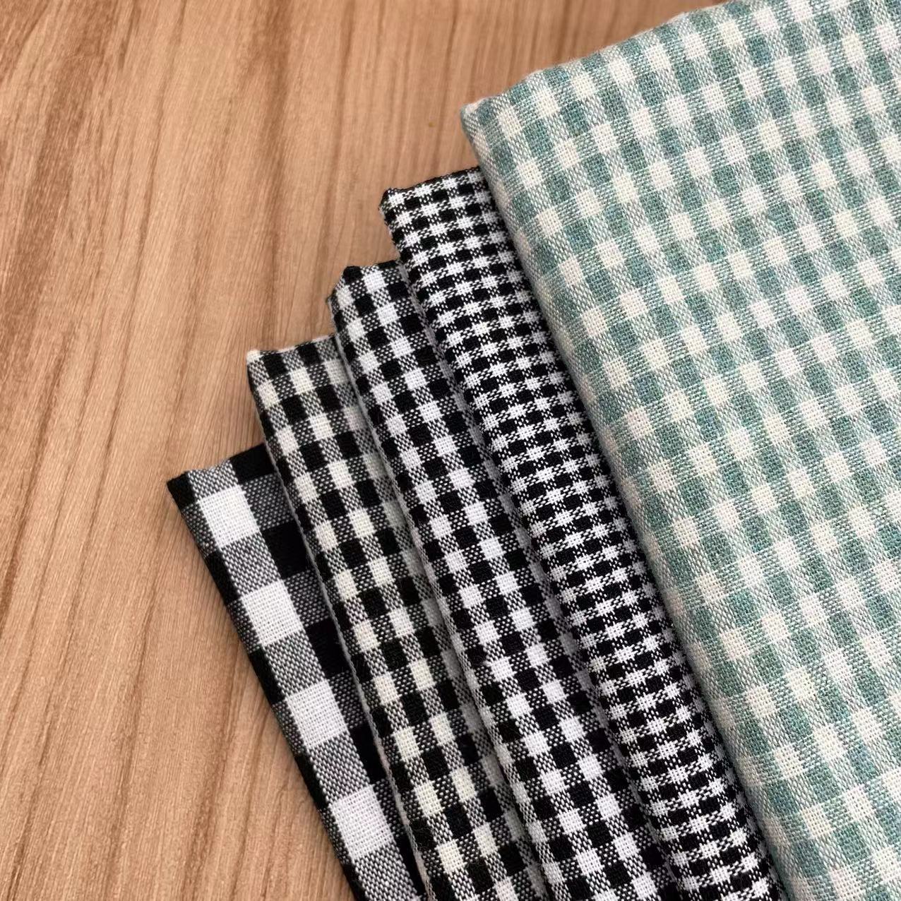 18支再生棉优质平纹混纺色织小格子面料 连衣裙衬衫布 厂家直供细节图