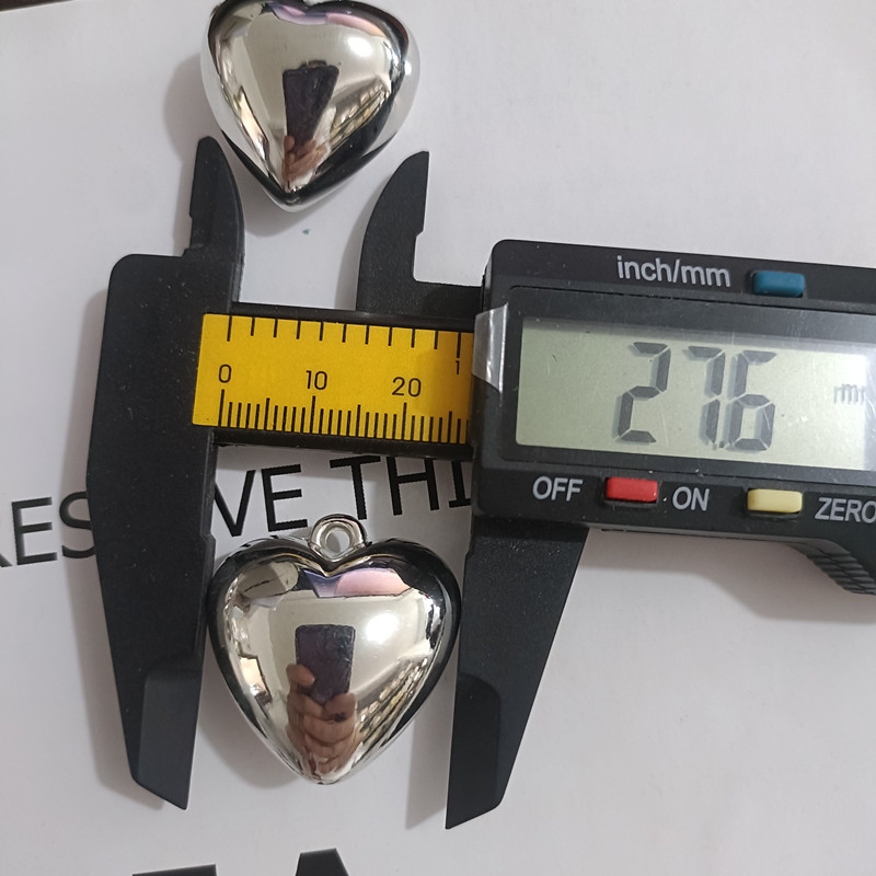 CCB银色桃心吊坠单吊心形塑料珠子DIY饰品配件批发礼品爱心形状详情14