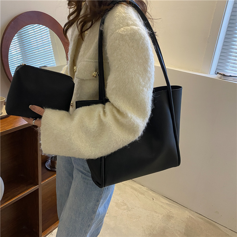 Korean Version Of Pure Color Child Mother Bag 2022 New Female Bag Simple Tote Bag Large Capacity Spring Fashion Shoulder Bag Specification drawing