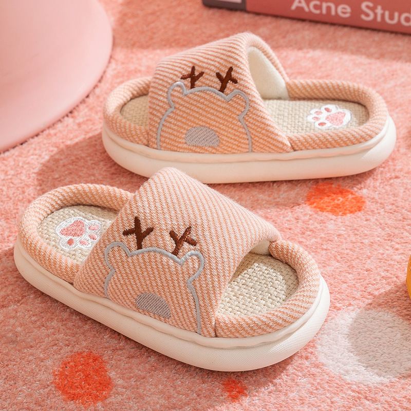 Xinwang primavera otoño niños lino zapatillas mujeres pisar fee sensación plataforma gruesa casa pareja algodón lino zapatillas frescas verano hombres al por mayor