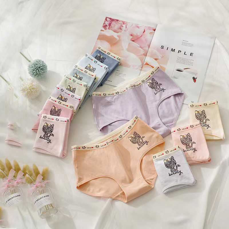 Girl's underwear cotton Japanese girl student lovely girl breathable bottom pants middle waist briefs wholesale Specification drawing