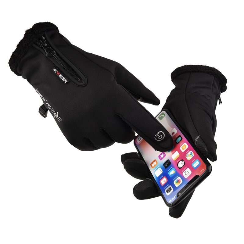 Men's Autumn And Winter Gloves Touch Screen Zipper Waterproof Riding Outdoor Training Non-Slip Sports Gloves Foreign Trade Wholesale Application Scenario