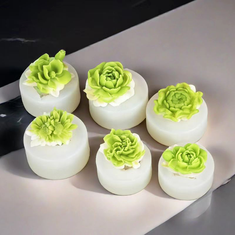 New flower scented candle silicone mold DIY flower petal diffuser stone manual soap gypsum drops glue grinding tools