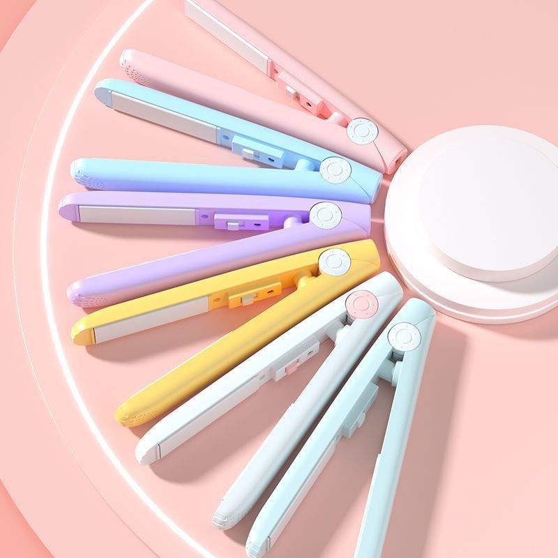 Mini clipper for home dormitory, portable bangs perming stick, straight hair curling iron, dual-purpose curling iron, straight clipper details Picture