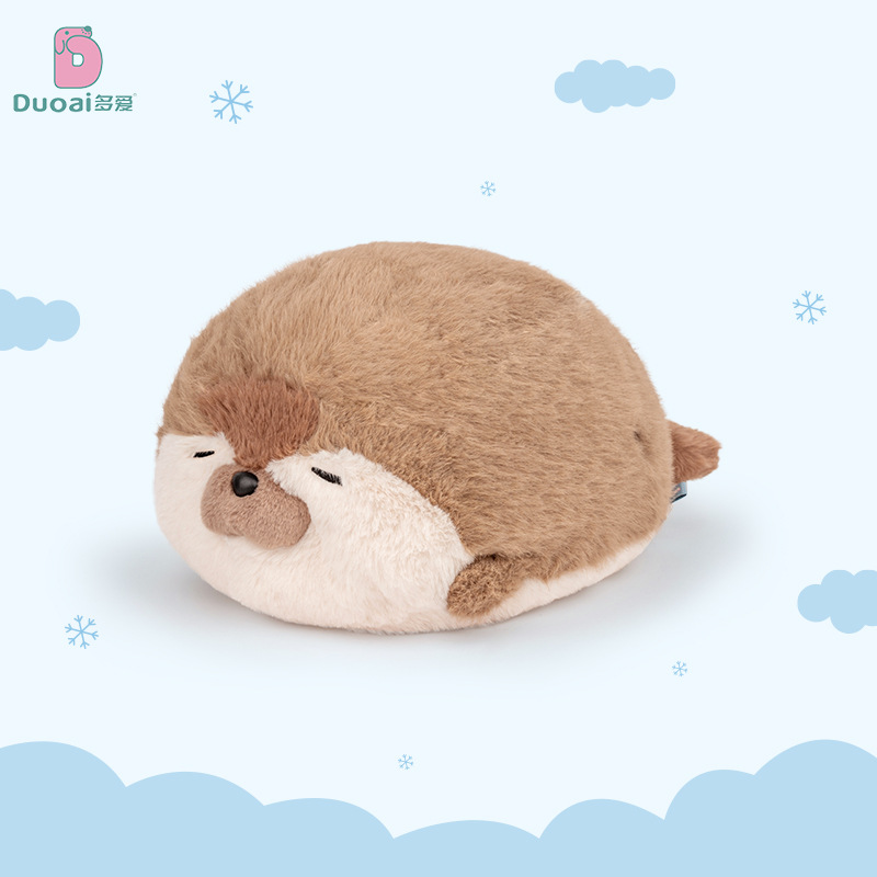Duoai genuine crouching sea otter plush toy, cartoon soft seal throw pillow, birthday gift, claw machine doll details Picture