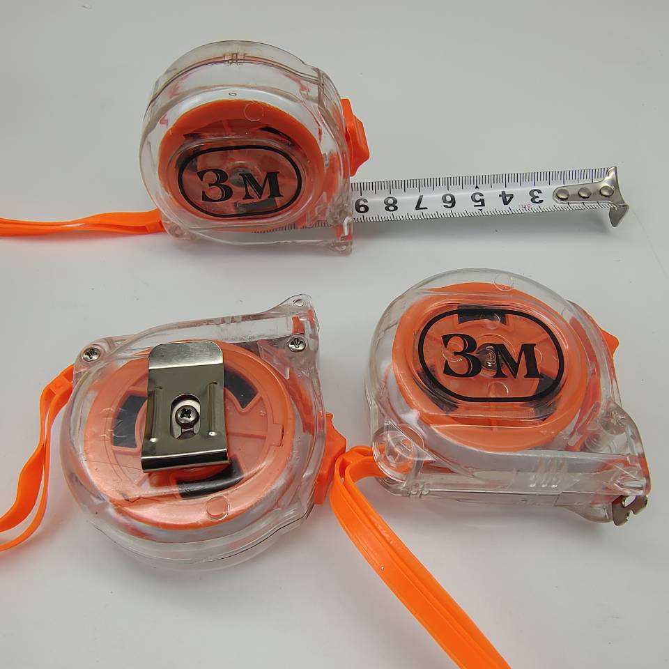 3M and 5m steel box rulers, transparent anti-drop tape measures, pull measures, steel roll rulers, small hardware measuring tools, 2-yuan store factory direct sales