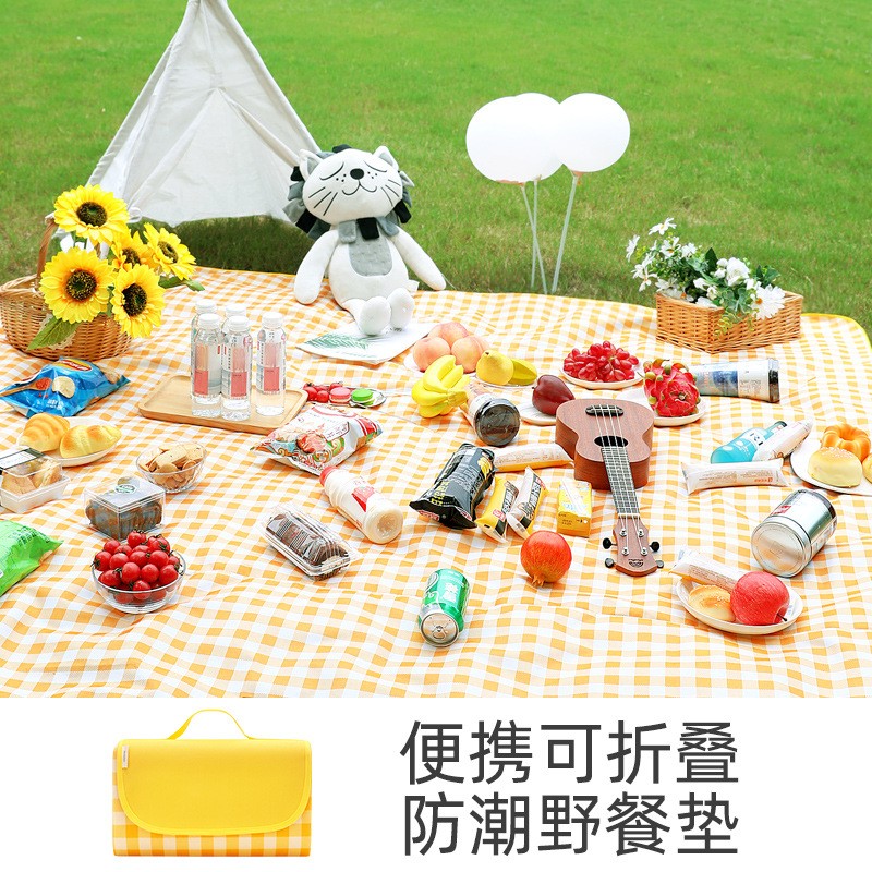 Picnic mat, moisture-proof pad, thickened waterproof, portable, foldable picnic blanket for spring outings and excursions, outdoor camping picnic equipment
