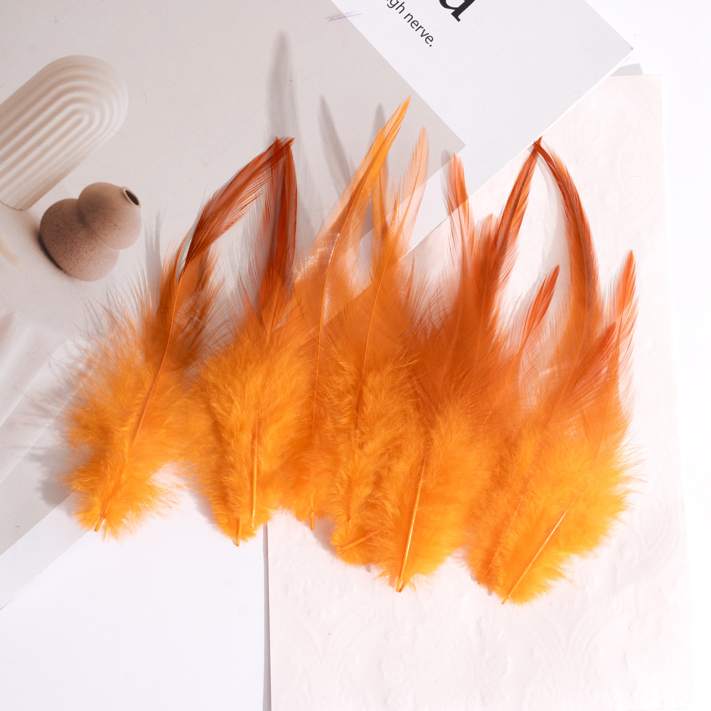 羽毛批发10-15彩色红尖野鸡毛逗猫棒diy猫玩具配件工艺品装饰材料详情11