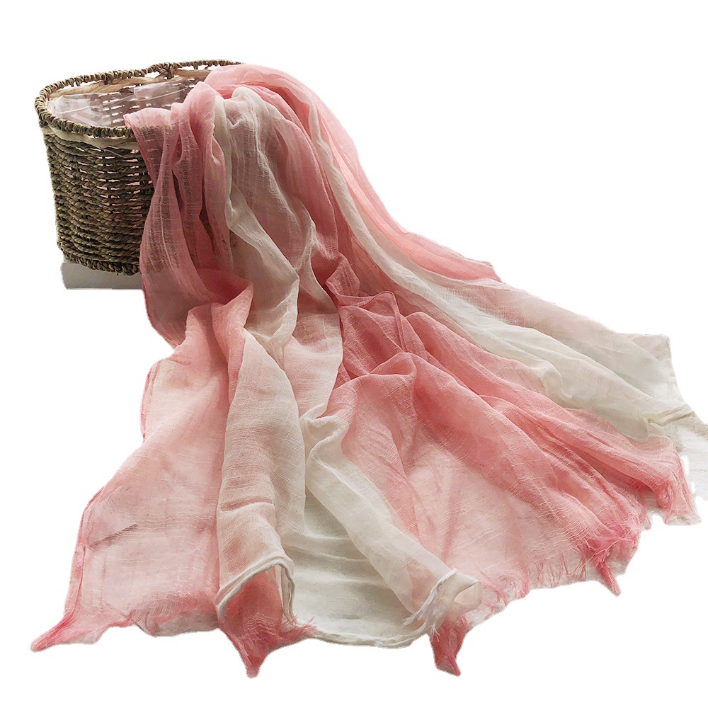 Thin Foreign Trade Scarf Shawl Wholesale New Cotton And Hemp Scarf Female Solid Color Sunblock Muslim Gauze Scarf Scarf Item Picture
