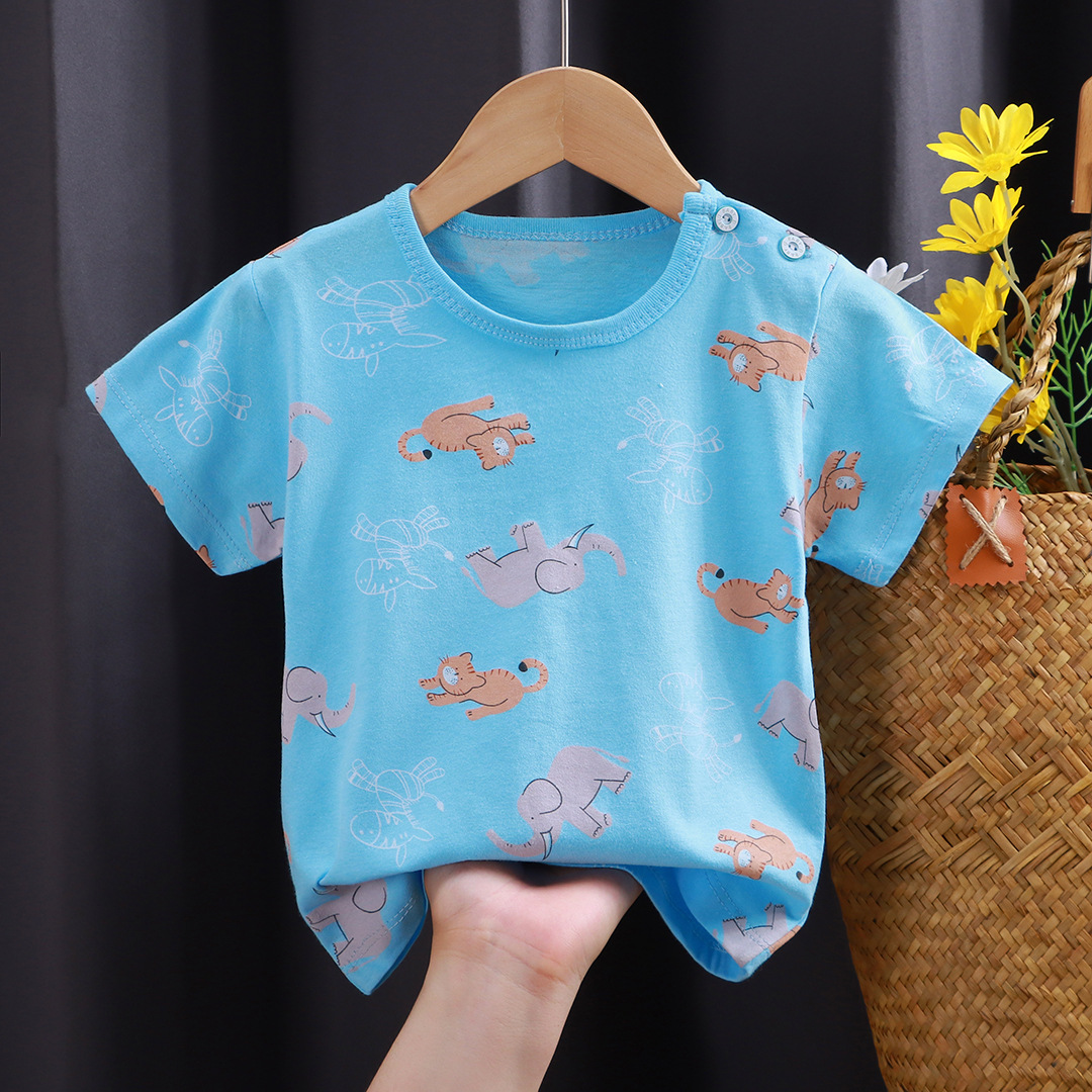 Children's Short-Sleeved T-Shirt Cotton Girls Summer Baby Baby Summer Children's Clothing New Boy's Coat A Hair Application Scenario