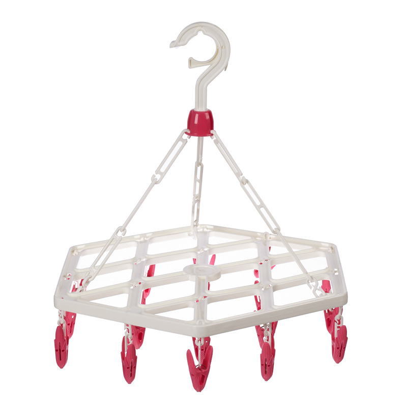 Factory direct sales of sock racks, multi-functional windproof clothes drying clips, plastic multi-clip traceless clothes hangers, the perfect tool for drying socks on the balcony Item Picture