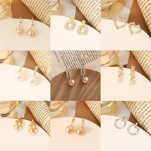 韩式简约复古纯银珍珠耳环高级感耳钉流苏女耳饰品批发小众设计感