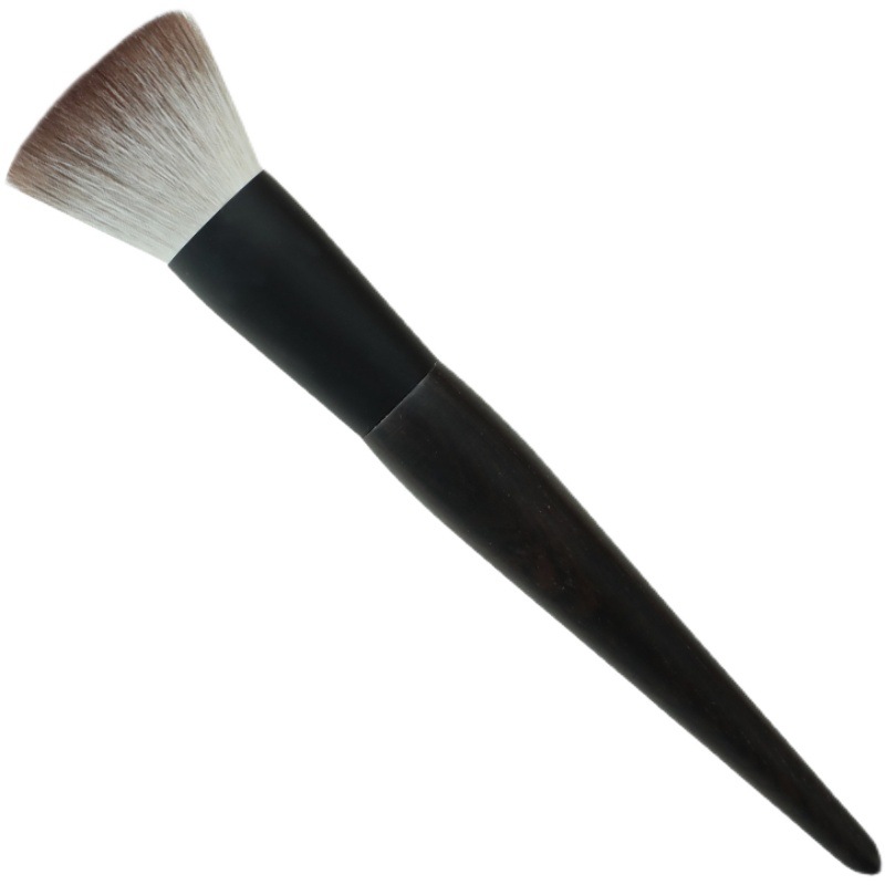 Jiesilin Flat Head Powder Brush Ebony Purified Fine Light Peak Wool Setting Brush Cangzhou Novice Animal Hair Makeup Brush Item Picture