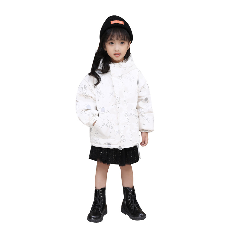 New children's down jackets for autumn and winter 2022, thickened printed down jackets for boys and girls, and down jackets for small and medium-sized children Item Picture