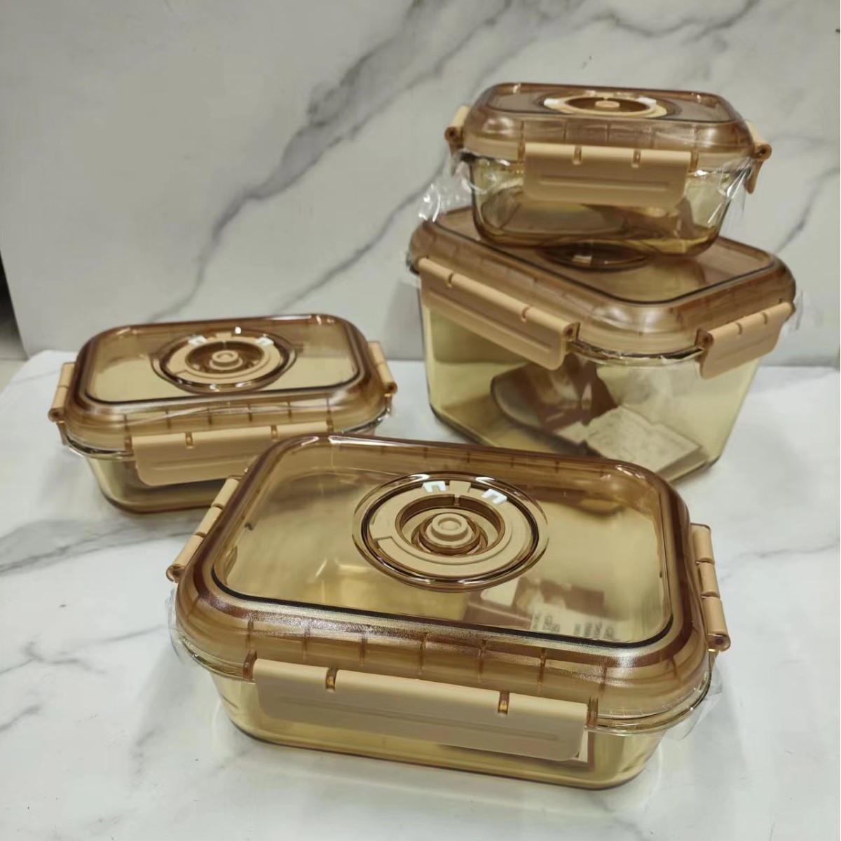 Food-grade glass lunch box, sealed food, refrigerator storage box, microwave-safe bento box Specification drawing