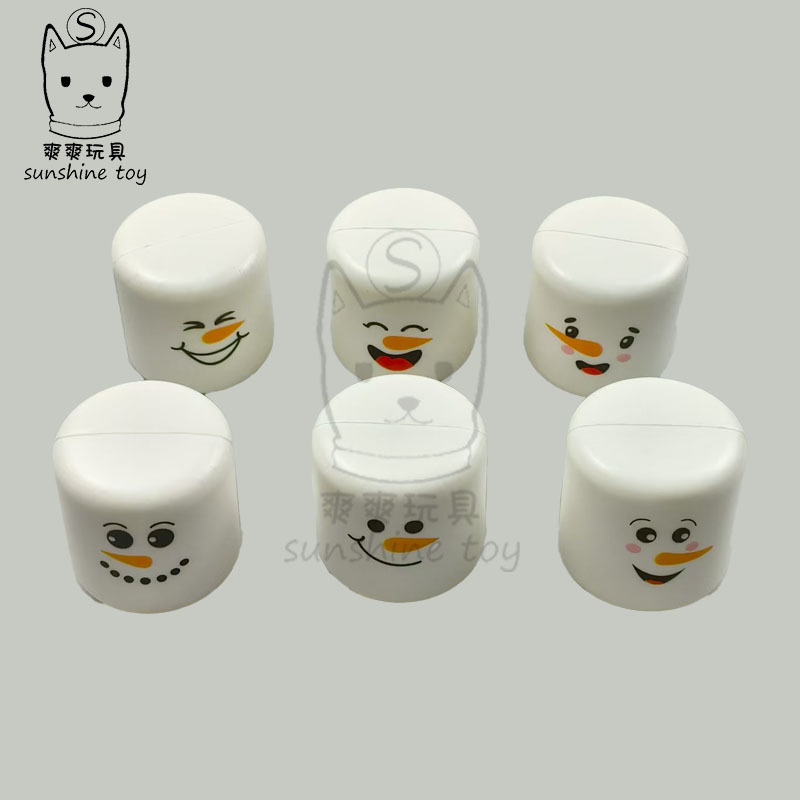 Amazon Slow Rebound PU Snowman Expression cylinder sponge foam Pinching Fun Stress-relieving and venting toy Ball manufacturer pic 1