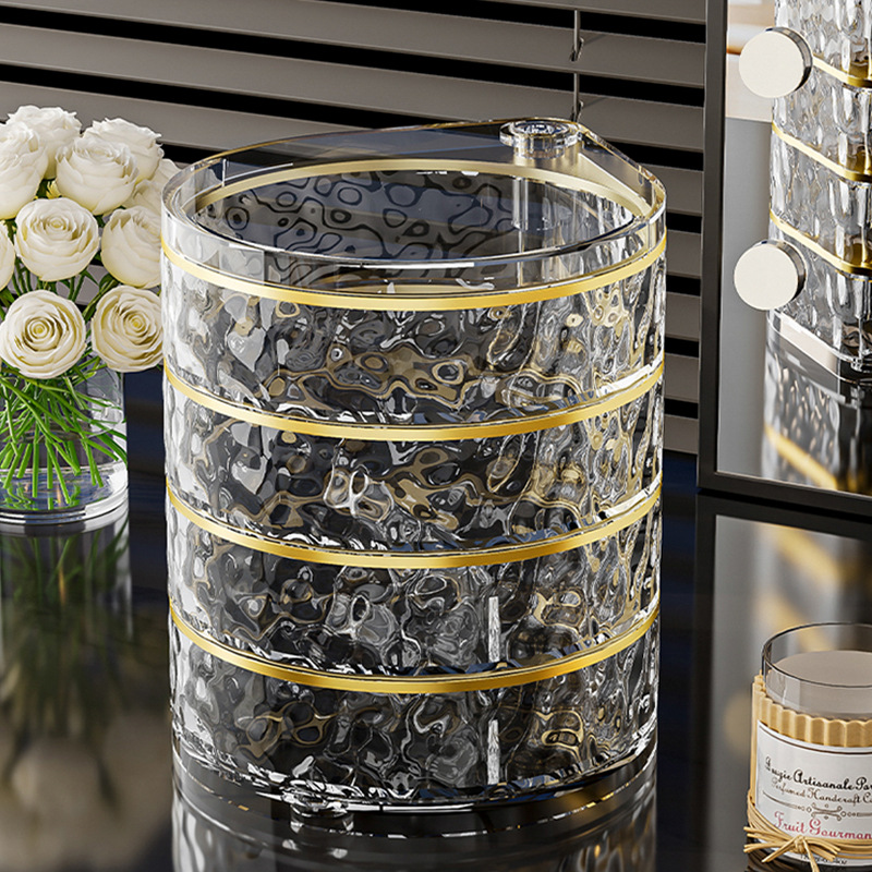 首饰收纳盒2025新款高档精致耳环项链耳钉饰品盒子多层旋转首饰盒