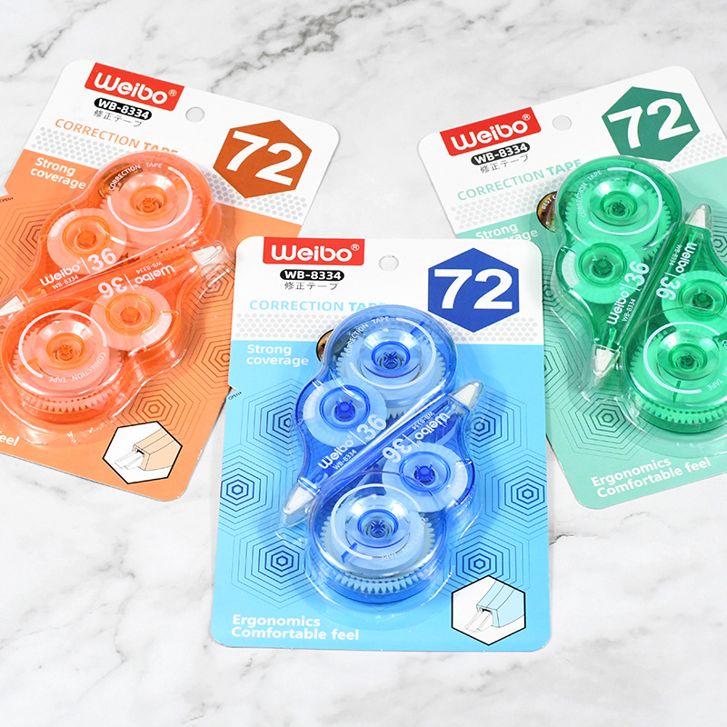 Weibo Stationery Wholesale Character Correction and Correction Tool, Modern Beauty Creative New Transparent Candy 12-meter Mini Correction tape