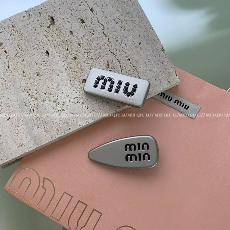 French Retro Niche Design Sense Alloy Miu Hair Clip Water Drop Geometry Bangs Clip Duck Beak Clip Hair Accessories Female