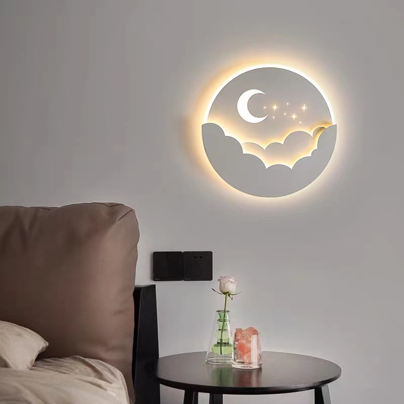 led wall lamps, modern and simple bedroom bedside lamps, living room TV background wall decorative lamps, creative children's room wall lamps full figure