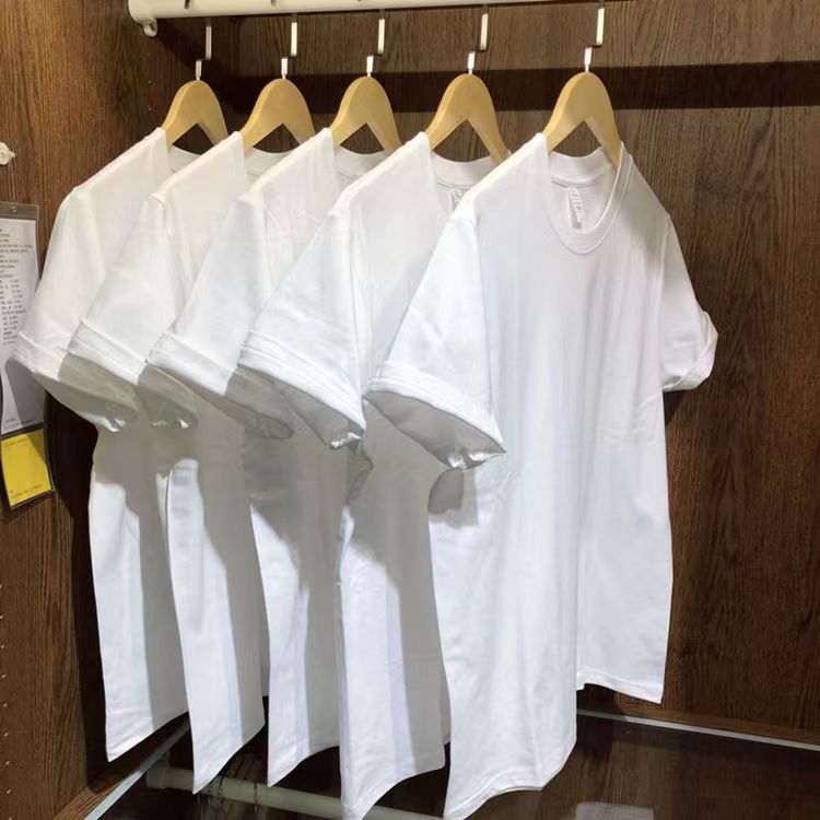 In 2024, a hot-selling 220-gram Xinjiang cotton two-needle thick, non-transparent men's short-sleeved, pure white round-neck T-shirt with a loose fit Application Scenario