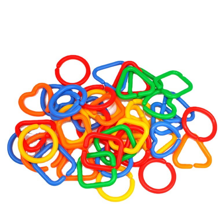 儿童几何链条连环扣积木认知拼插开发大脑益智玩具扣环链一件代发详情图5