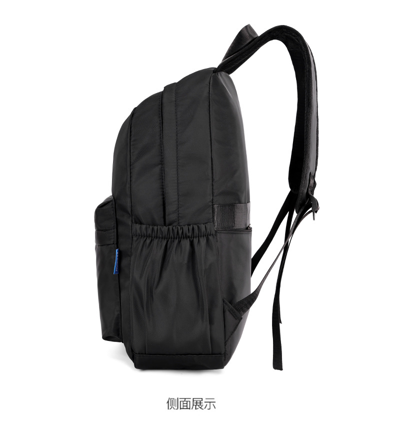 韩版纯色百搭学生书包男大容量休闲电脑双肩包套拉杆外出旅行背包详情14