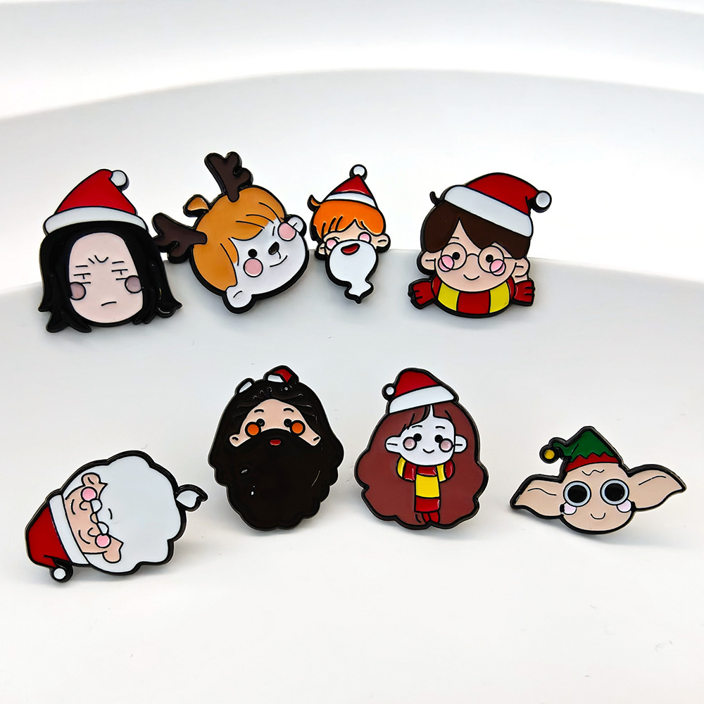 New Harry Potter Christmas brooch, classic European and American film brooch, Creative Academy metal badge cartoon pin pic 5