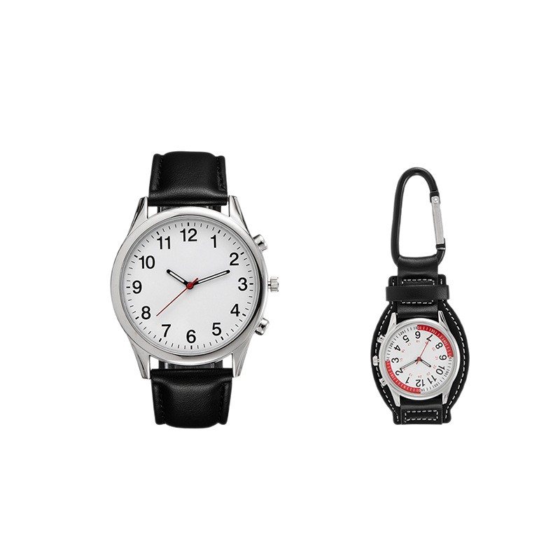 New combination fashionable student quartz watch, waterproof luminous leather strap watch, simple and multi-functional mountaineering men's watch wholesale Item Picture