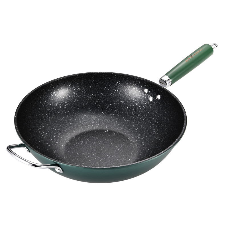 Good Partner wholesale tourmaline non-stick wok, household cooking wok, induction cooker, gas suitable, drop shipping